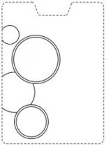 مربع بخط منقط وبداخله رسم لاربعة دوائر باحجام مختلفة مترابطة لتشكل رسما هندسيا مميزا