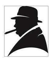 رسم كاريكاتوري لشخص يعتمر قبعة وفي فمه سيجار