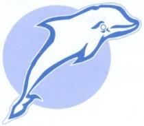 رسم سمكة الدولفين بداخل دائرة زرقاء اللون