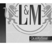 رسم مصاحب للأحرف LM و العبارة Quality Seal