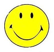 رسم لوجه مستدير يبتسم باللون الاصفر