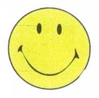 رسم لوجه مستدير يبتسم باللون الاصفر
