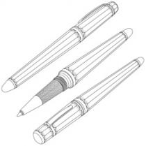 رسم ثلاثي الأبعاد لقلم حبر