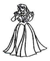 رسم لشخصية كريكاتورية كرتونية لفتاة تلبس ثوب واسع مخطط