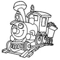رسم كاريكاتوري لقطار على سكة حديد له وجه