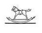 رسم كاريكتوري لحصان على ظهر مرجيحة