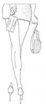 رسم كاريكاتوري لامرأة من الخلف ترتدي فستان قصير