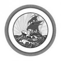 رسم كاريكاتوري لسفينة شراعية تبحر في بحر متلاطم الأمواج