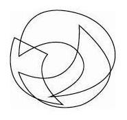 ثلاثة أشكال نصف دائرية على شكل هلال