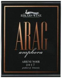 ARAG RIKARS WINE AMPHORA ARENI NOIR 2017 PRODUCT OF ARMENIA