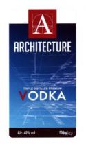 A ARCHITECTURE VODKA TRIPLE DISTILLED PREMIUM