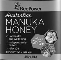 BEEPOWER AUSTRALIAN MANUKA HONEY FOR HEALTH AND WELLBEING INDEPENDENTLY TESTED NPA 10+ PRODUCT OF AUSTRALIA MGO 263+