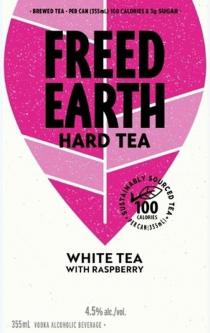 FREED EARTH HARD TEA WHITE TEA WITH RASPBERRY BREWED TEA PER CAN (355ML) 100 CALORIES & 3G SUGAR SUSTAINABLY SOURCED TEA 100 CALORIES PER CAN (355ML) VODKA ALCOHOLIC BEVERAGE