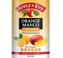 APPLE & EVE ORANGE MANGO CUSHA THICK & JUICY FRUIT DRINK PLUS VITAMINS A B1 B2 B3 B6 C REDUCED SUGAR