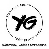 YG YIAYIA'S GARDEN 100% PLANT BASED EVERY MEAL MAKES A DIFFERENCE.