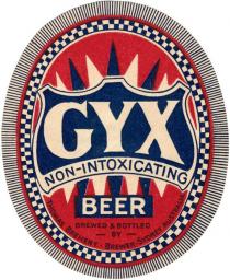 GYX NON-INTOXICATING BEER BREWED & BOTTLED BY THOMAS BREHENY - BREWER - SYDNEY AUSTRALIA