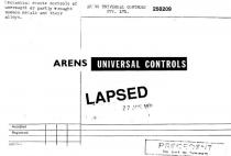 ARENS UNIVERSAL CONTROL