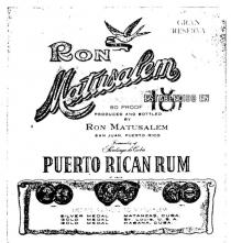 GRAN RESERVA;1872;RON MATUSALEM