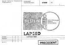 BILSTEIN;GAS PRESSURE SHOCK ABSORBER