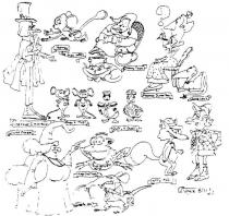 CHARLIE RAT;GRANNY TOOTS;HOMER THE BUSH BABY;HUGO THE FROG;LORD LOUIS;MADAME DUMPITOO;PROFESSOR EMERSLD;QUIFFY & QUAFFY;RINGO & TINGO;UNCLE BILL;WILLY FOX;WINNIE VINEGAR