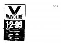 V;VALVOLINE;1-2-99;ONE TO 99 USES