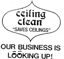 CEILING CLEAN;OO;OUR BUSINESS IS LOOKING UP;SAVES CEILINGS