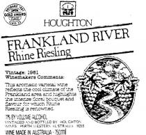 FRANKLAND RIVER;GOLD AWARD;HOUGHTON;RHINE RIESLING