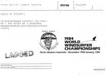 1984 WORLD WINDSURFER CHAMPIONSHIPS;DOWN UNDER WINDSURFER WORLDS 1984