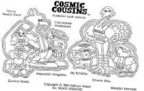 COSMIC COUSINS;AUSTRALIAN BUSH ANIMALS;ROCKIE ROSELLA PARROT;CRACKERJACK KOOKABURRA;GUMNUT KOALA;HOPSCOTCH KANGAROO