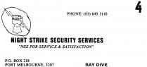 NIGHT STRIKE SECURITY SERVICES;