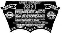 LEVI'S ORIGINAL 501;AMERICA'S ORIGINAL JEANS;WOMENS;LEVI STRAUSS & CO;FCAL;PRESHRUNK JEANS