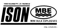 ISON;MBE;MINI BULK EXPLOSIVES;YERGO HOLDINGS PTY LTD TRADING AS