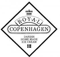 R.O.Y.A.L.;COPENHAGEN;DANISH HOME MADE ICE CREAM