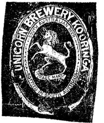 UNICORN BREWERY, KOORINGA;SOUTH AUSTRALIAN BEER;BOTTLED IN SOUTH AUSTRALIA