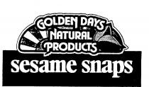 GOLDEN DAYS;NATURAL PRODUCTS;SESAME SNAPS