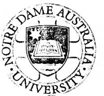 NOTRE DAME UNIVERSITY;AUSTRALIA;IN PRINCIPO FRAT VERBUM