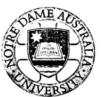 NOTRE DAME UNIVERSITY;AUSTRALIA;IN PRINCIPO FRAT VERBUM