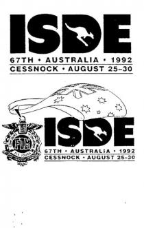 ISDE 67TH AUSTRALIA 1992 CESSNOCK AUGUST 25-30 FIM CONCOURS;INTERNATIONAL SIX JOURS