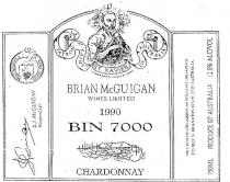 BRIAN MCGUIGAN WINES LIMITED BIN 7000;PATRON SAINT OF AUSTRALIA ST. XAVIER;B.J. MCGUIGAN