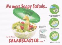 NO MORE SOGGY SALADS... GET THE ULTIMATE SALADBLASTER NOW! MONATE;FRESH FRESH IDEAS FOR FRESH FOOD 1 POUR SALAD DRESSING INTO CONTAINER;2 PRESS TO RELEASE DRESSING 3 SHAKE AND ENJOY