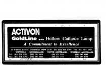 ACTIVON GOLDLINE ... HOLLOW CATHODE LAMP;A COMMITMENT TO EXCELLENCE