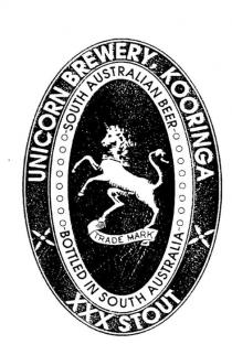 UNICORN BREWERY, KOORINGA XXX STOUT SOUTH AUSTRALIAN BEER BOTTLED IN;SOUTH AUSTRALIA TRADE MARK