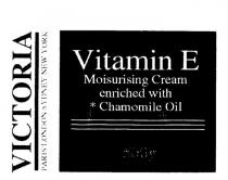 VITAMIN E MOISTURISING CREAM ENRICHED WITH CHAMOMILE OIL VICTORIA;PARIS LONDON SYDNEY NEW YORK