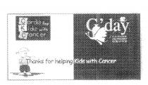 CARDS FOR KIDS WITH CANCER CKC G'DAY CANCER SUPPORT GROUP THANKS FOR;HELPING KIDS WITH CANCER