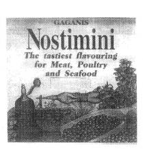 GAGANIS NOSTIMINI THE TASTIEST FLAVOURING FOR MEAT, POULTRY AND;SEAFOOD