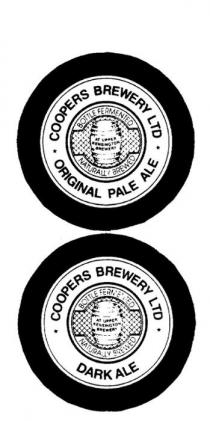COOPERS BREWERY LTD ORIGINAL PALE ALE BOTTLE FERMENTED NATURALLY;BREWED AT UPPER KENSINGTON BREWERY;COOPERS BREWERY LTD DARK ALE BOTTLE FERMENTED NATURALLY BREWED AT;UPPER KENSINGTON BREWERY