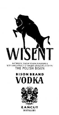 WISENT AUTHENTIC POLISH VODKA FLAVOURED WITH AN EXTRACT OF UNIQUE;GRASS BELOVED BY THE POLISH BISON BISON BRAND VODKA PL 1784;LANCUT DISTILLERY