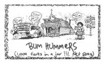 BUM HUMMERS (1,000 FARTS IN A JAR !!! NET 500G) MA SMELLEY'S PICKLE;FACTORY