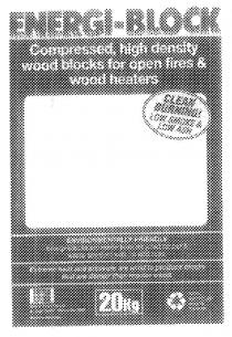 ENERGI-BLOCK COMPRESSED, HIGH DENSITY WOOD BLOCKS FOR OPEN FIRES &;WOOD HEATERS CLEAN BURNING! LOW SMOKE & LOW ASH