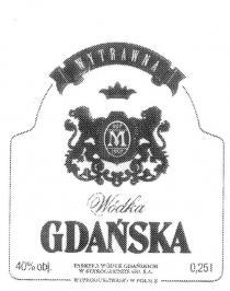 WYTRAWNA WODKA GDANSKA 997 M 1997 FABRYKA WODEK GDANSKICH W;STAROGARDZIE GD. S.A. WYPRODUKOWANO W POLSCE